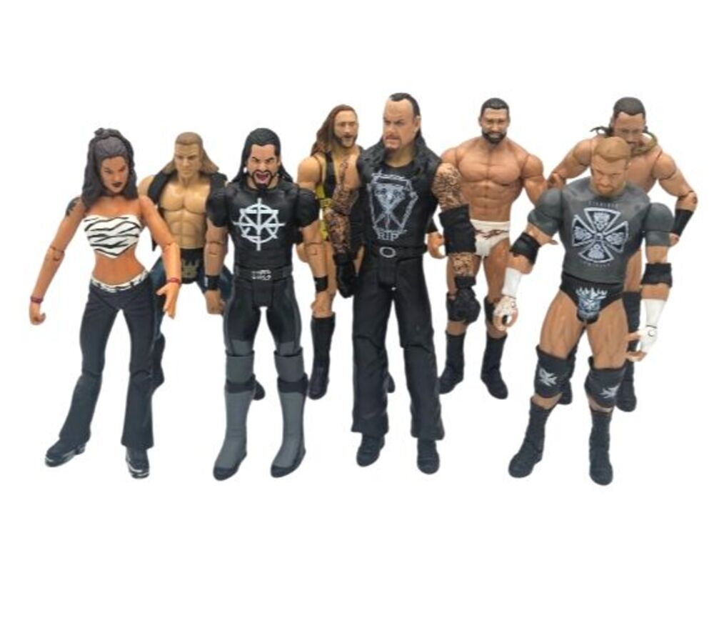 WWE Mattel Action Figure Lot 8 Seth Rollins Undertaker Triple H Wade Barrett